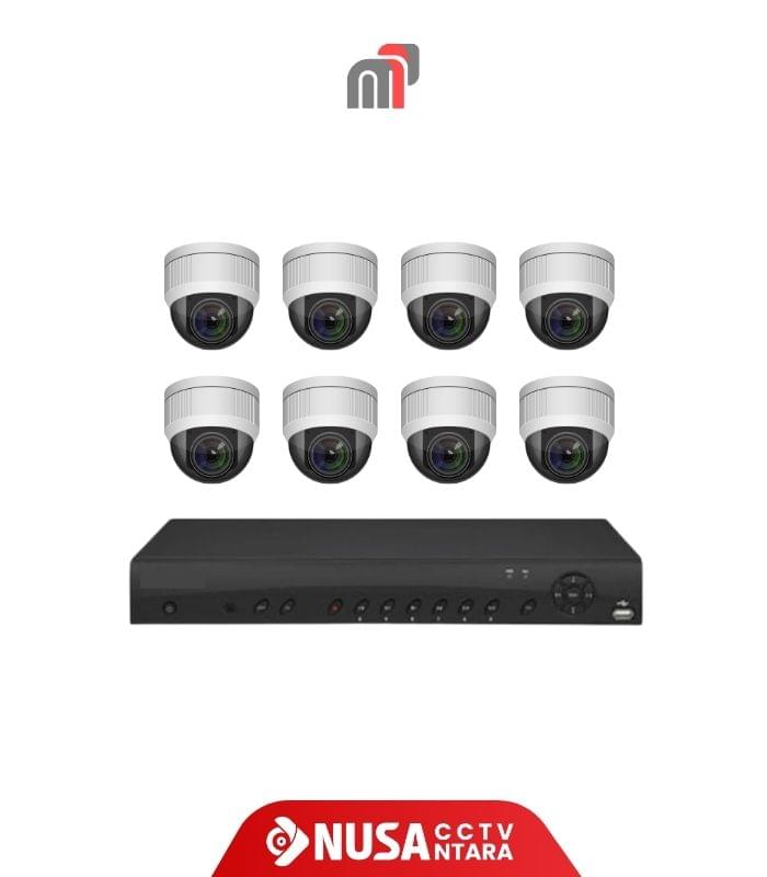 Paket IP Camera 8 Kamera (Audio + Full Colour + Pasang) - Gambar 1
